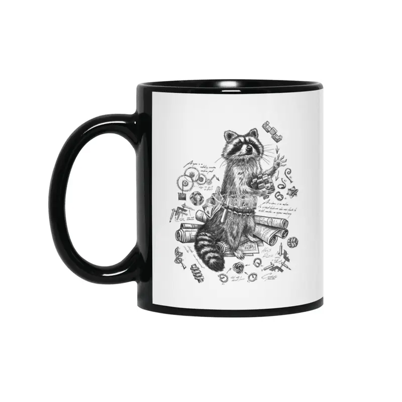 Engineer Raccoon Siyah Kupa