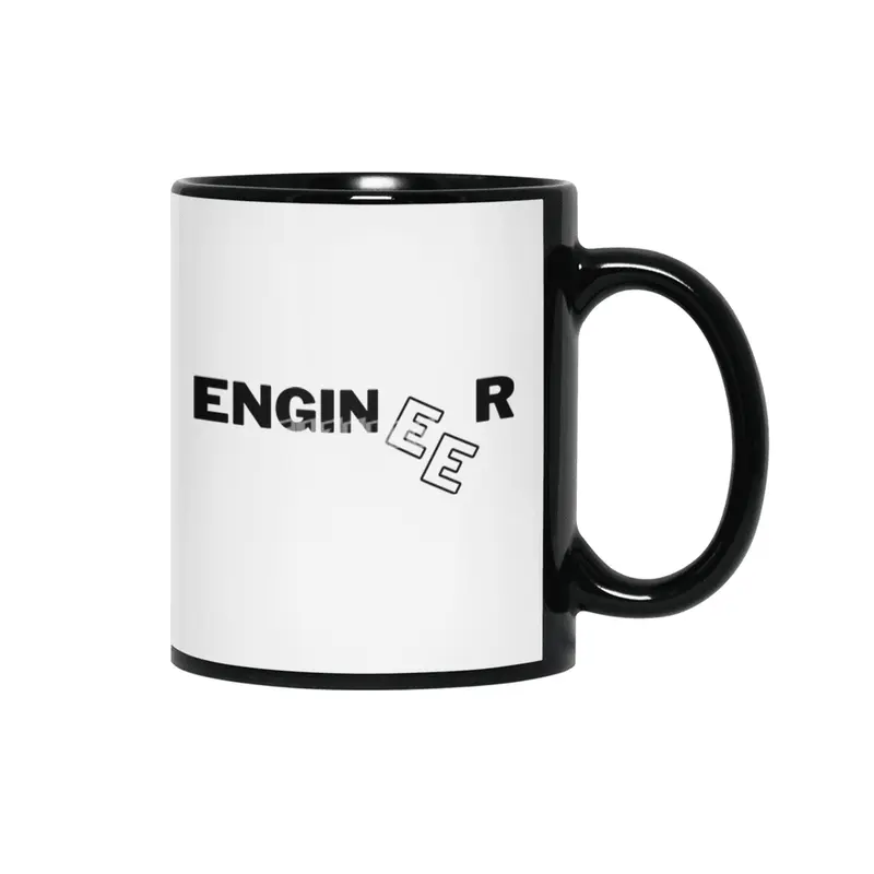Engineer funny design Siyah Kupa