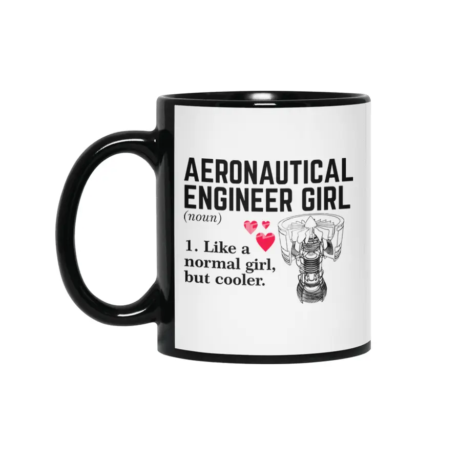 Aeronautical Engineer Girl Siyah Kupa