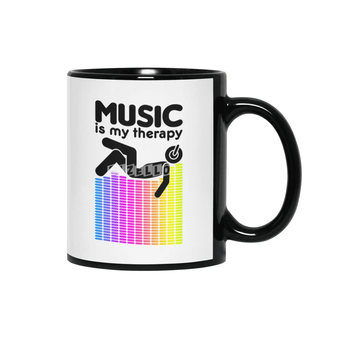 Music Is My Therapy Equalizer DJ Rainbow Sound Engineer Siyah Kupa