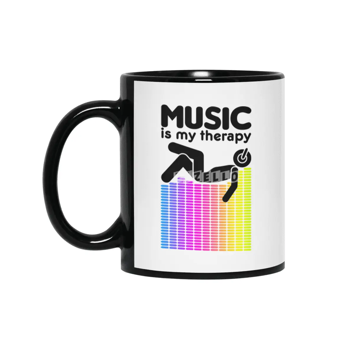 Music Is My Therapy Equalizer DJ Rainbow Sound Engineer Siyah Kupa