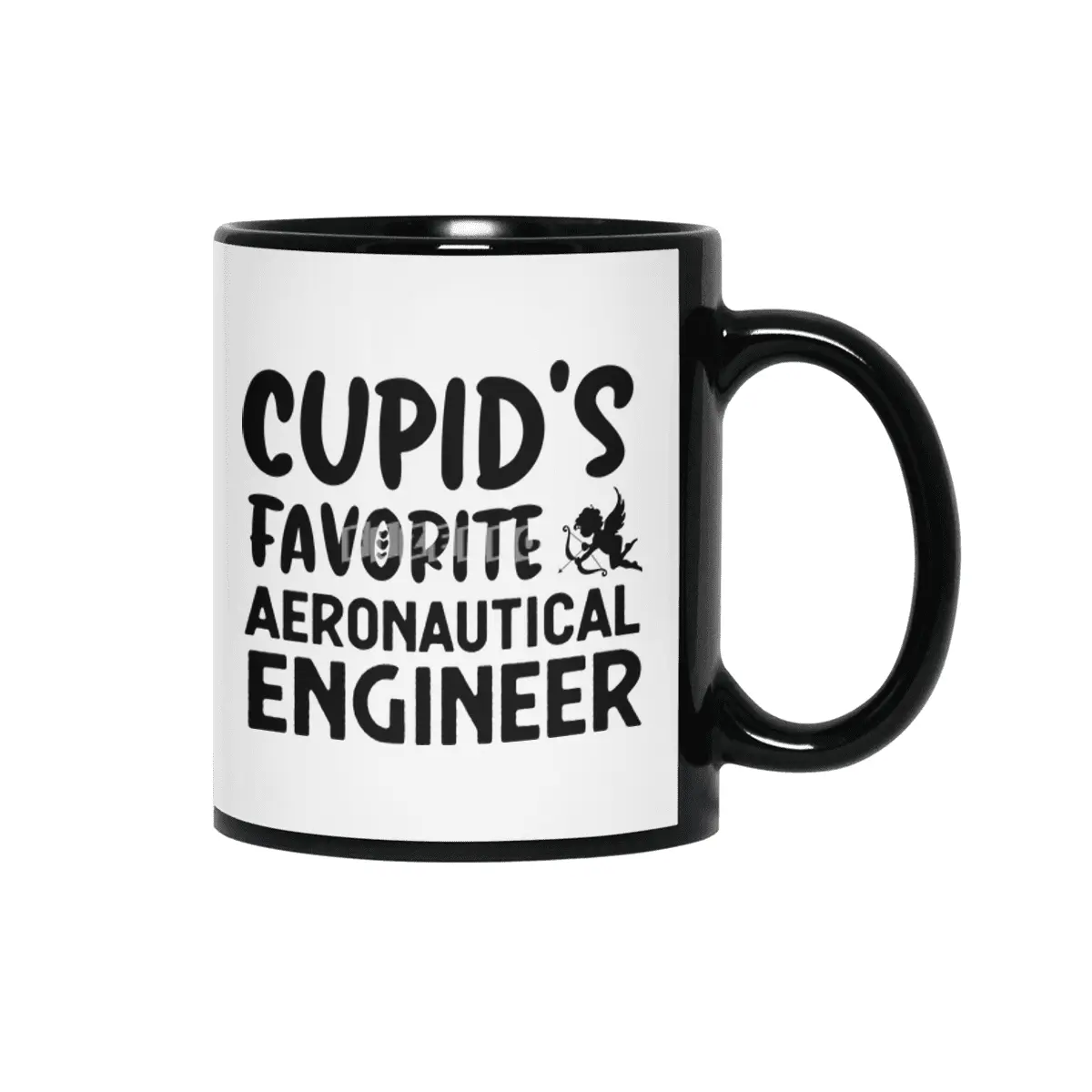 Cupids Favorite Aeronautical Engineer Valentines Siyah Kupa