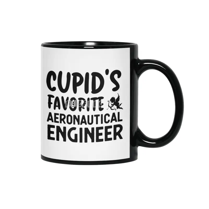 Cupids Favorite Aeronautical Engineer Valentines Siyah Kupa