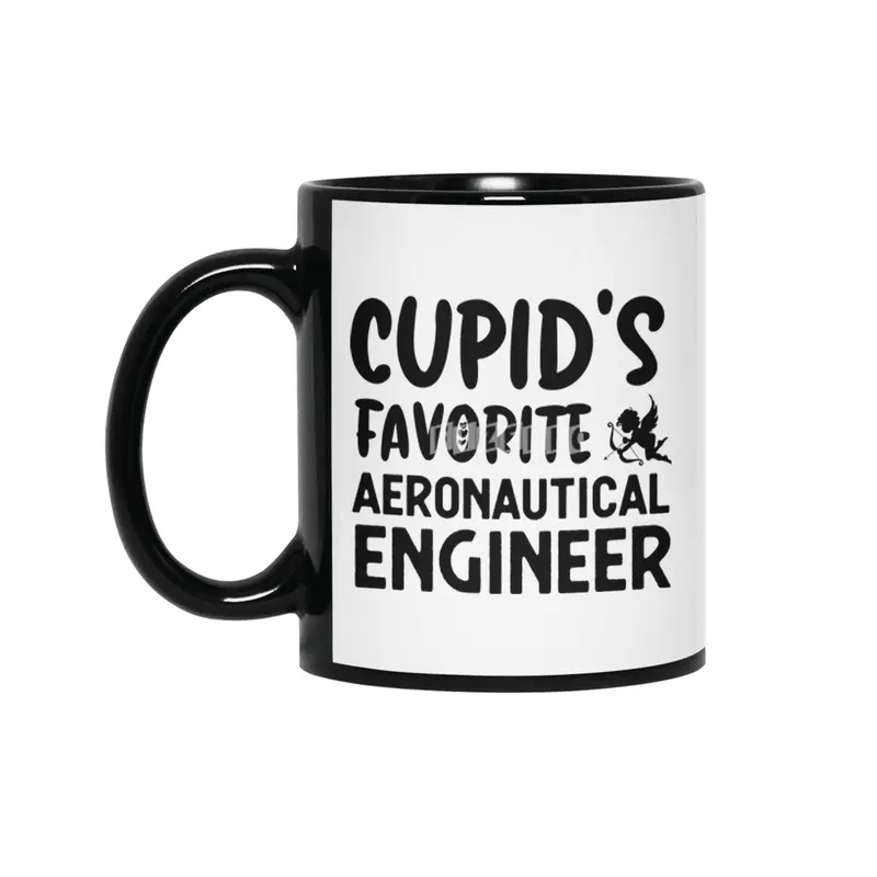 Cupids Favorite Aeronautical Engineer Valentines Siyah Kupa