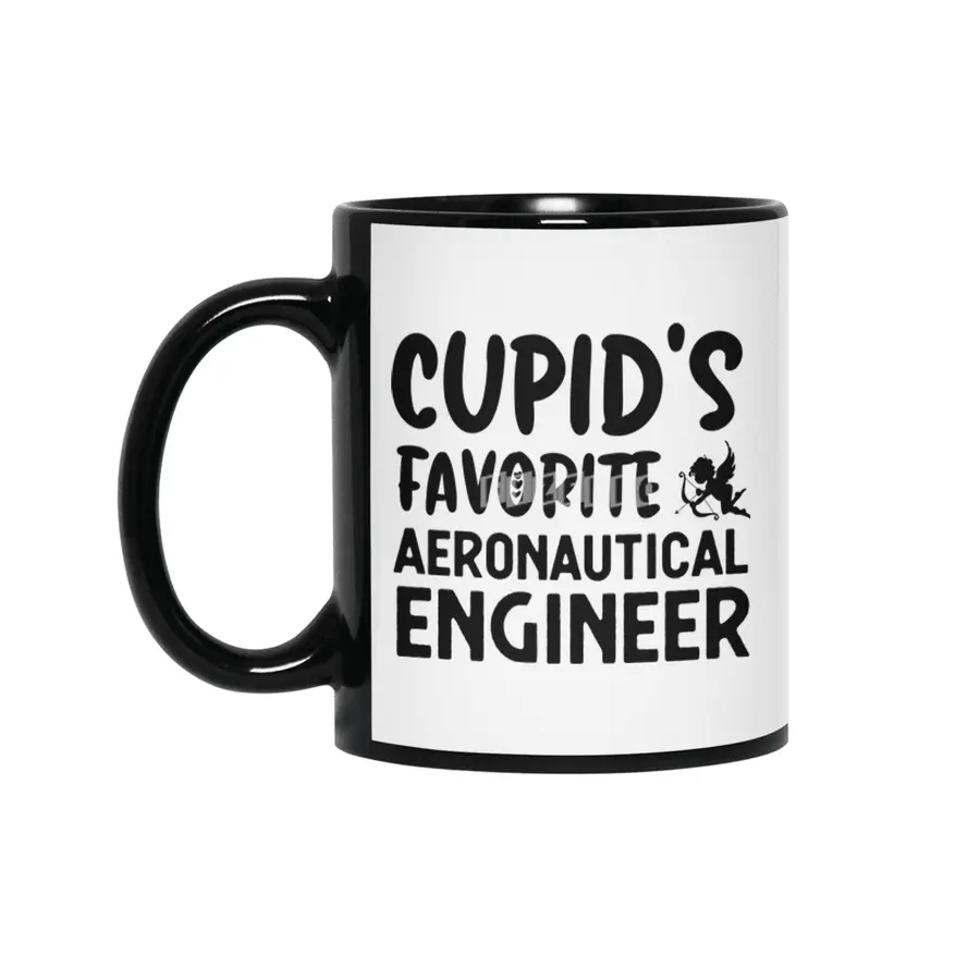 Cupids Favorite Aeronautical Engineer Valentines Siyah Kupa