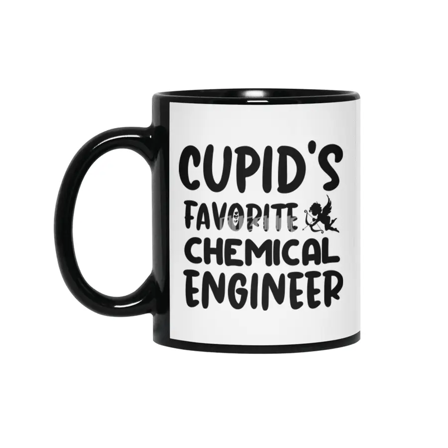 Cupids Favorite Chemical Engineer Valentines Day Siyah Kupa