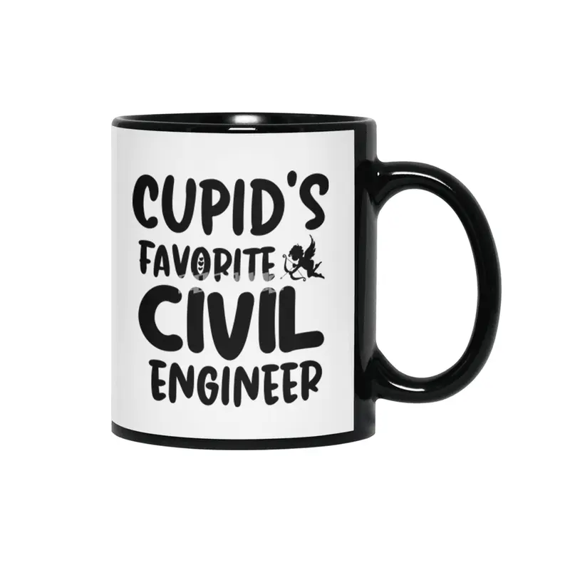 Cupids Favorite Civil Engineer Valentines Day Siyah Kupa