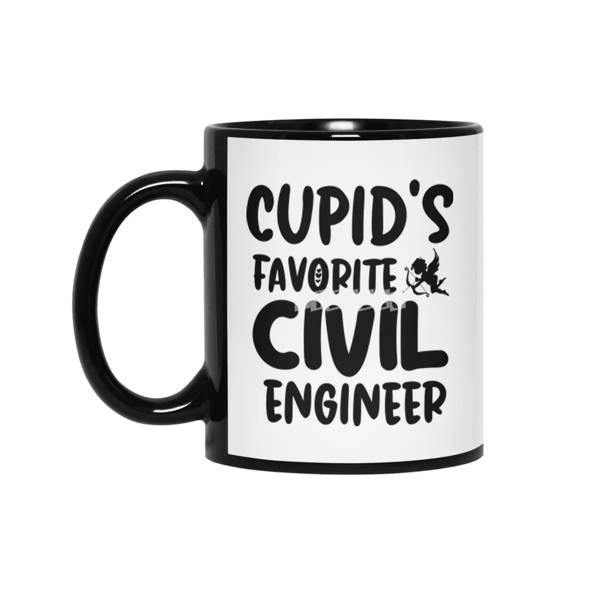 Cupids Favorite Civil Engineer Valentines Day Siyah Kupa