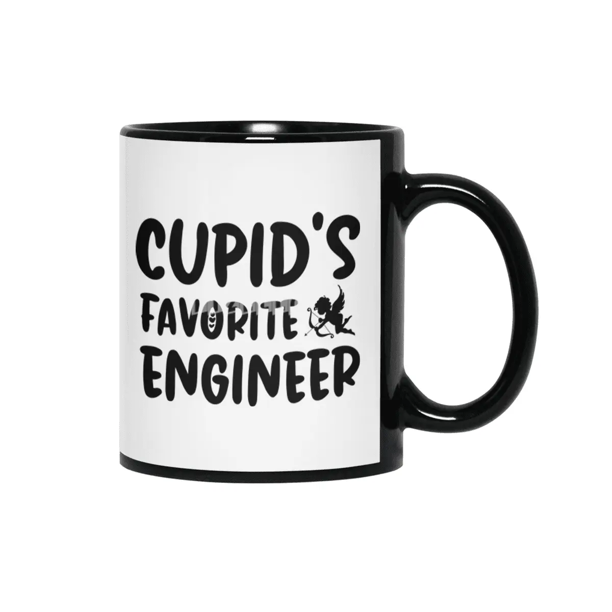 Cupids Favorite Engineer Funny Valentines Day Gift Siyah Kupa