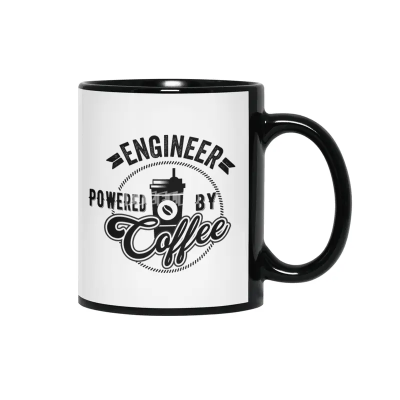 Engineer Powered By Coffee Gift Idea Siyah Kupa