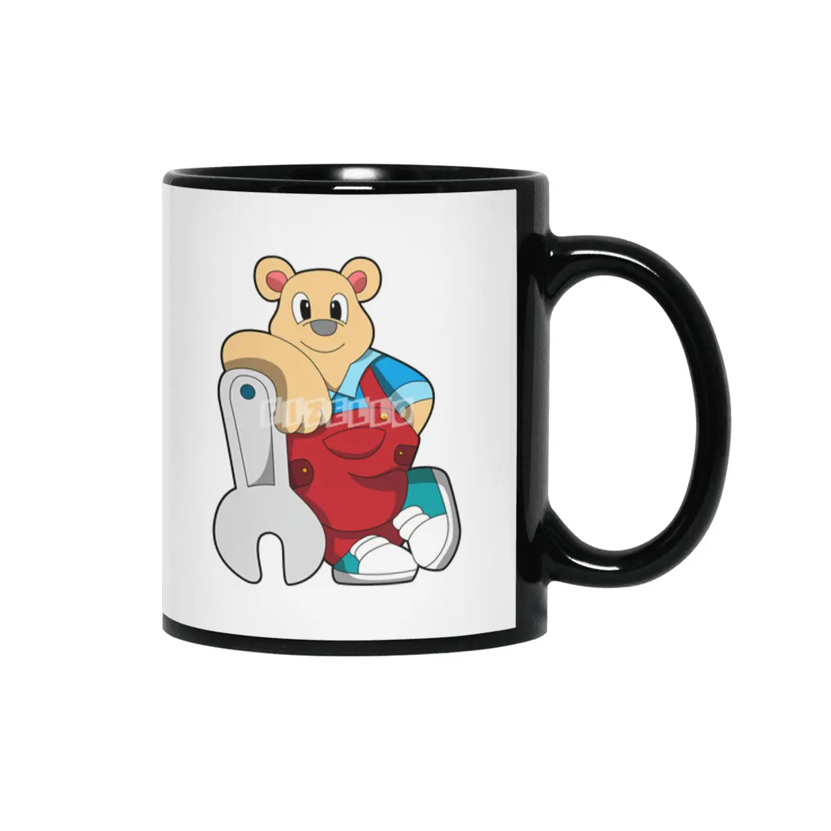 Bear as Mechatronics engineer with Wrench Siyah Kupa