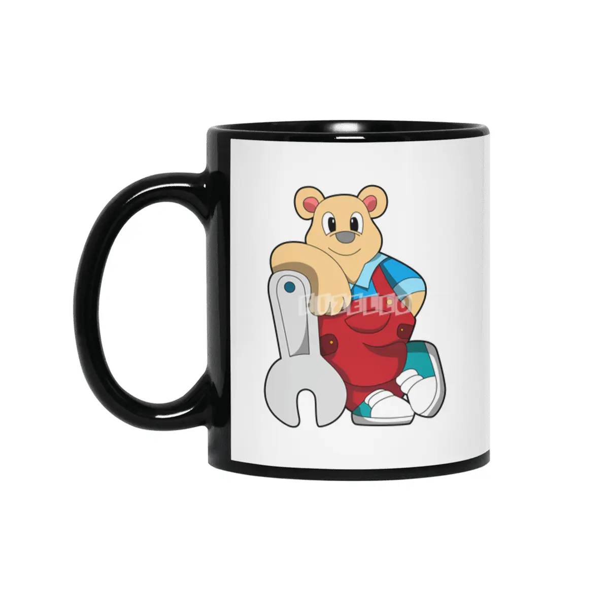 Bear as Mechatronics engineer with Wrench Siyah Kupa
