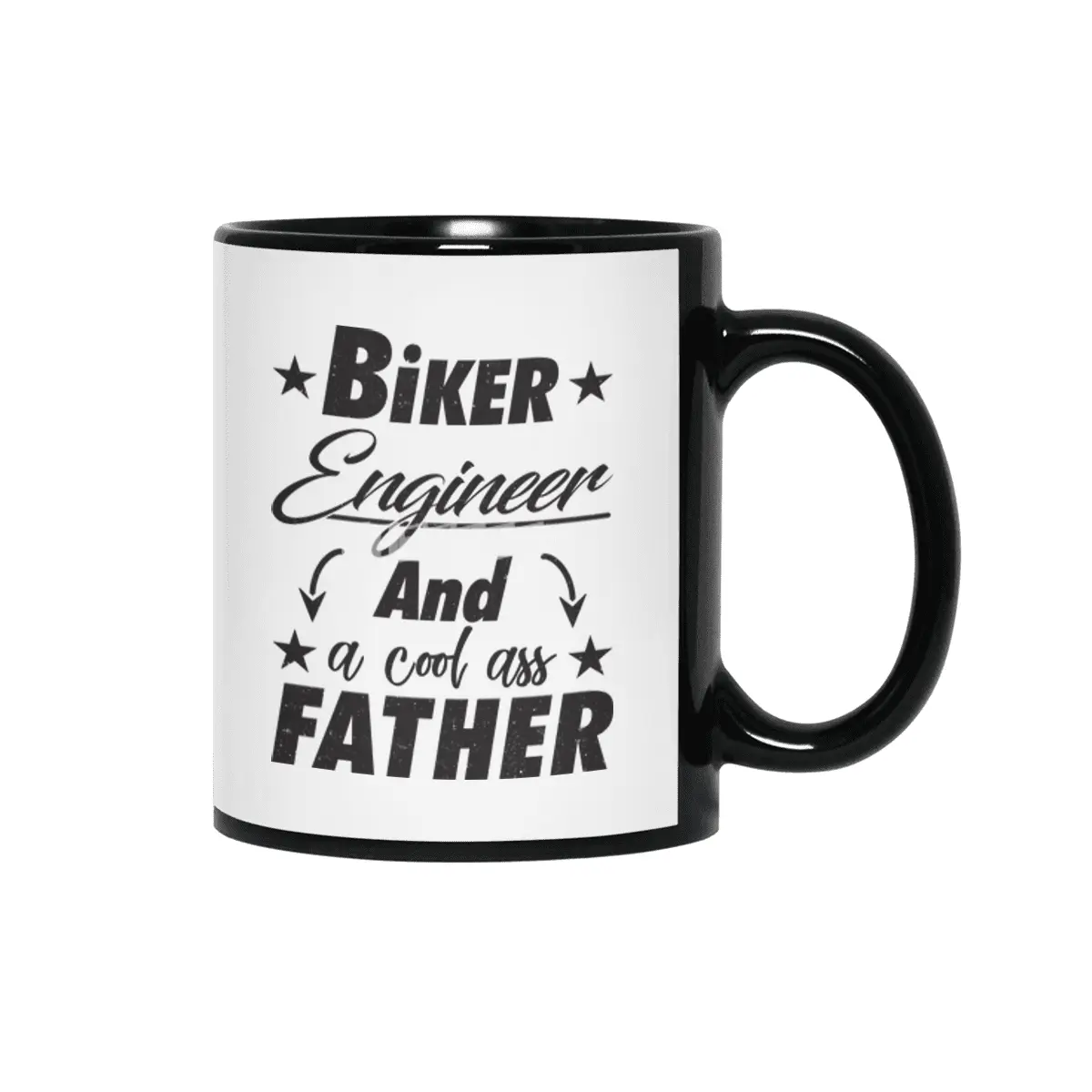 Biker Engineer Father Siyah Kupa