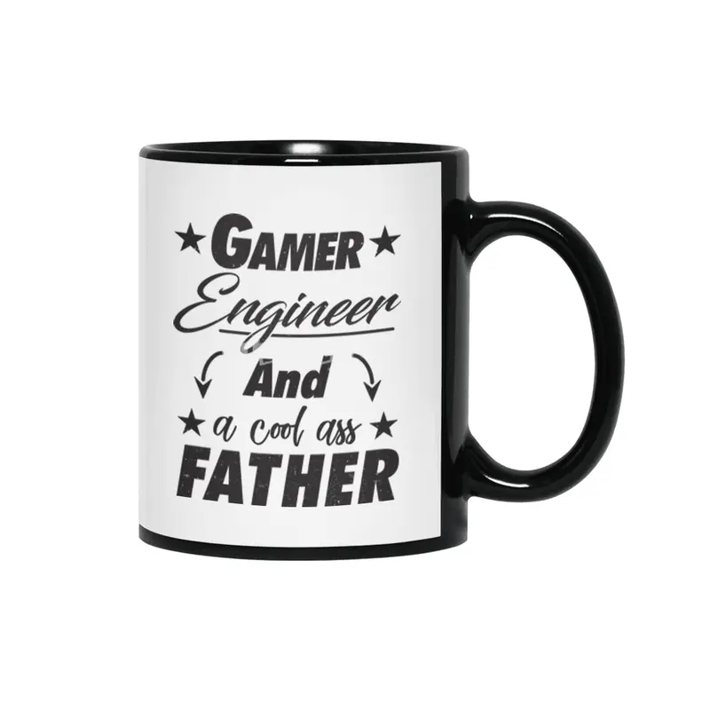 Gamer Engineer Father Siyah Kupa