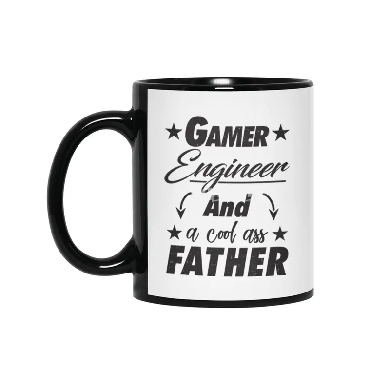 Gamer Engineer Father Siyah Kupa