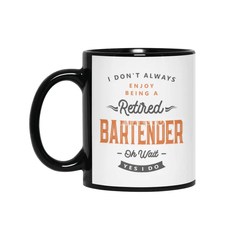 Bartender Funny Job Title Profession Birthday Worker Siyah Kupa