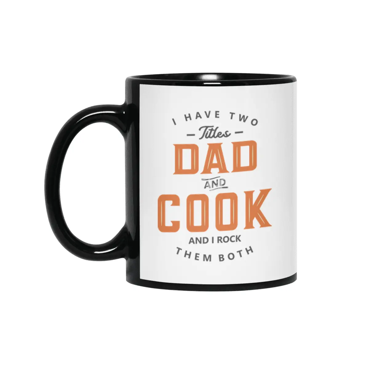 Dad and Cook Funny Job Title Profession Birthday Worker Siyah Kupa