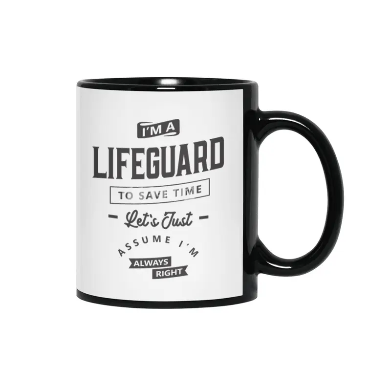 Lifeguard Funny Job Title Profession Birthday Worker Siyah Kupa