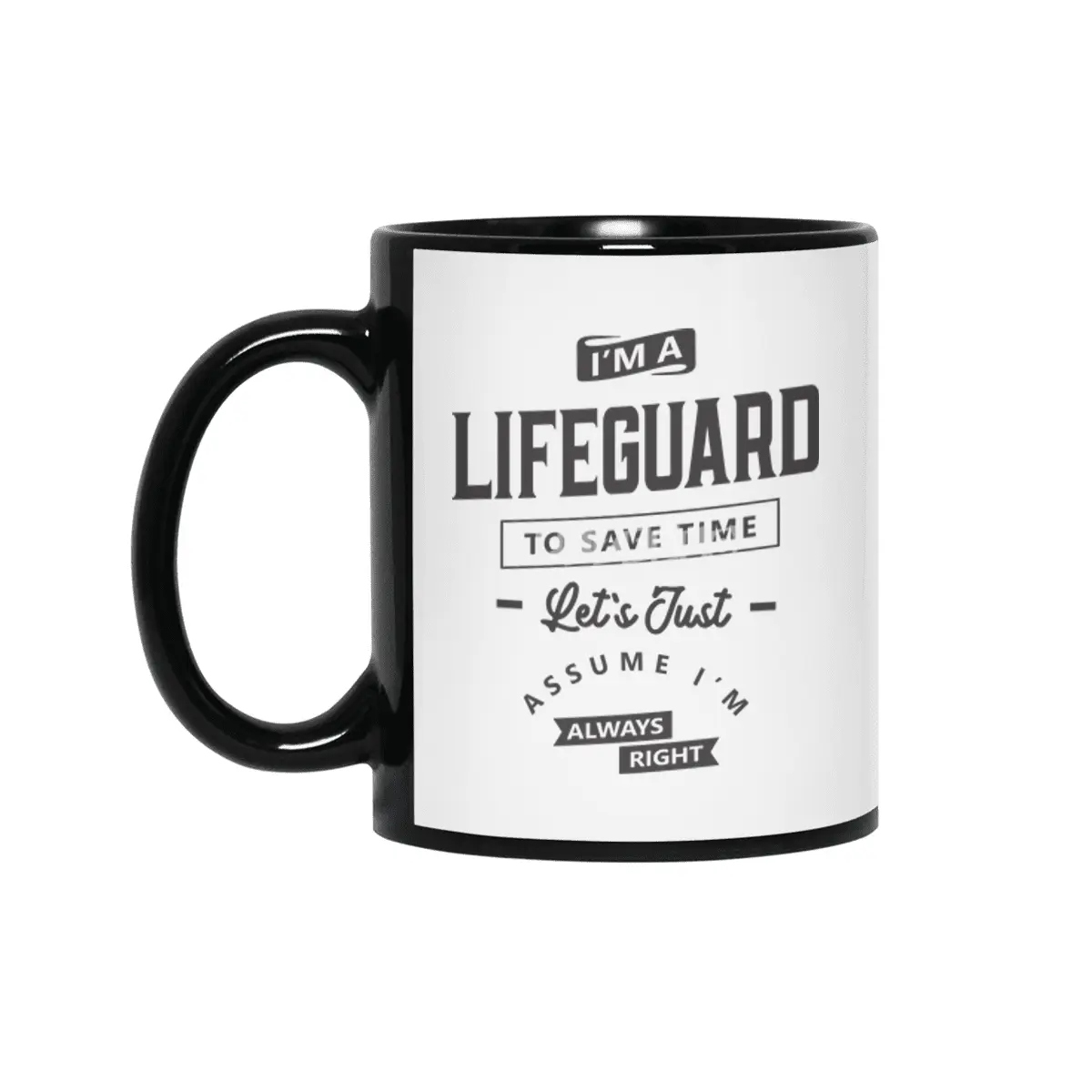 Lifeguard Funny Job Title Profession Birthday Worker Siyah Kupa