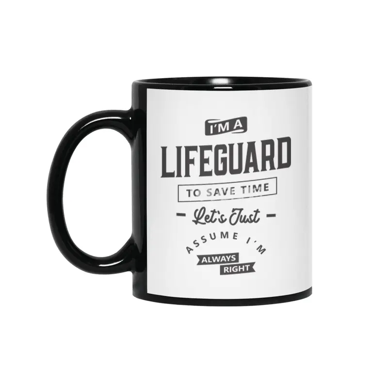 Lifeguard Funny Job Title Profession Birthday Worker Siyah Kupa