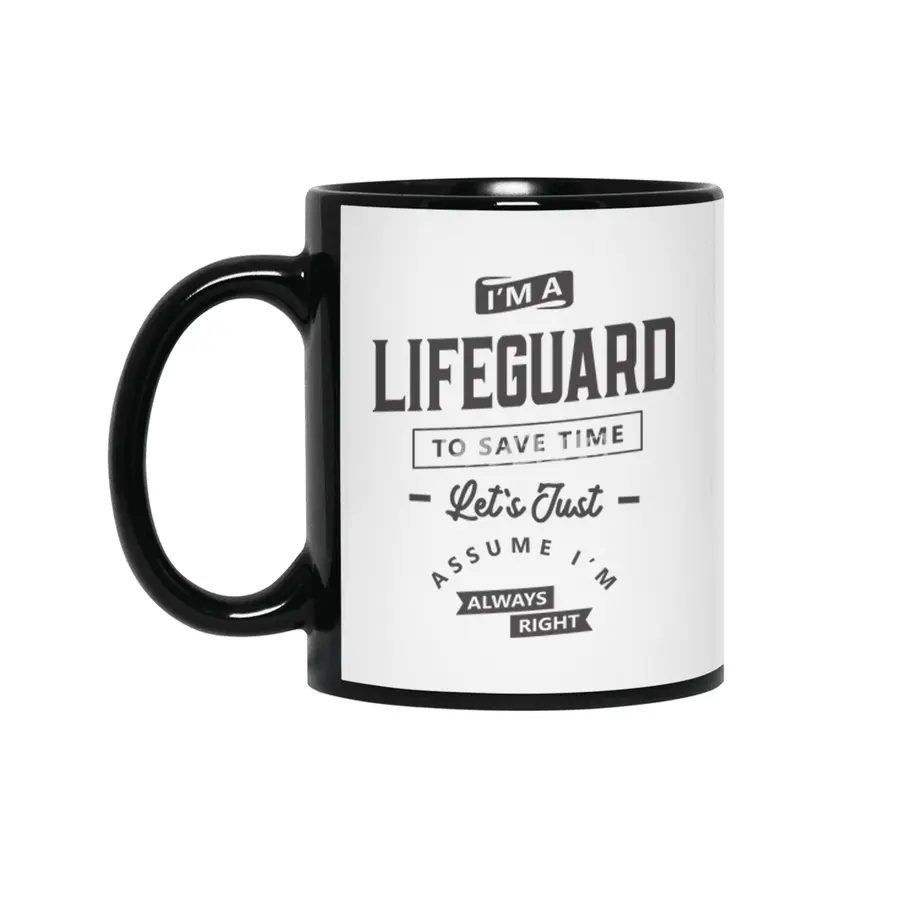 Lifeguard Funny Job Title Profession Birthday Worker Siyah Kupa