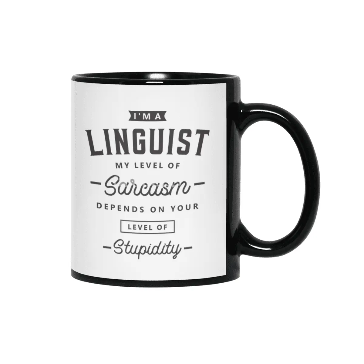 Linguist Funny Job Title Profession Birthday Worker Siyah Kupa
