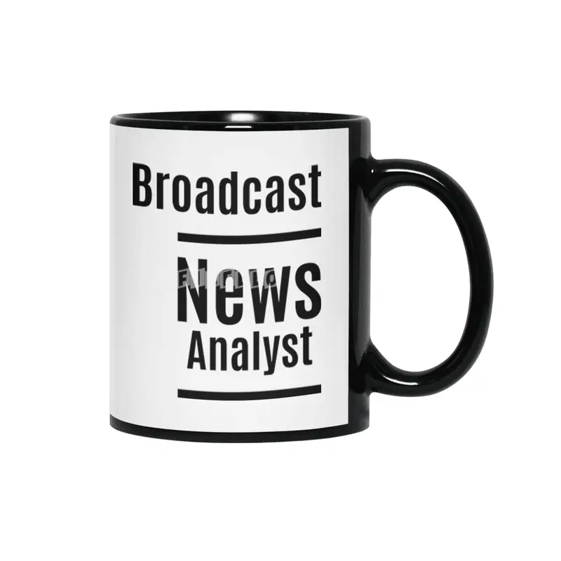 Broadcast News Analyst Job Title Gift Siyah Kupa