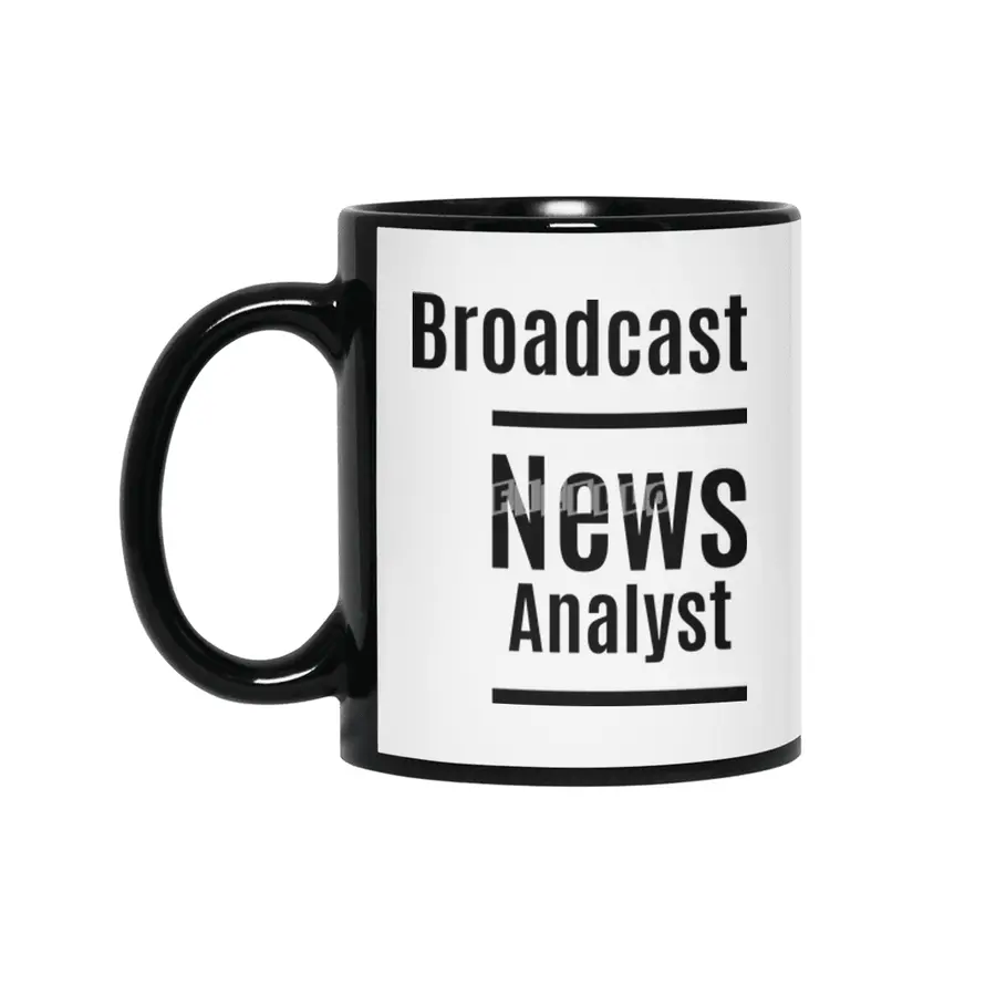 Broadcast News Analyst Job Title Gift Siyah Kupa