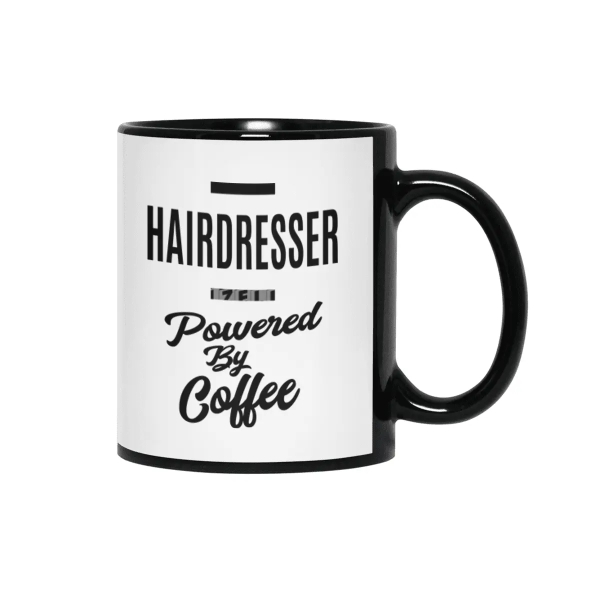 Hairdresser Job Title Hairdresser Powered By Coffee Gift Siyah Kupa