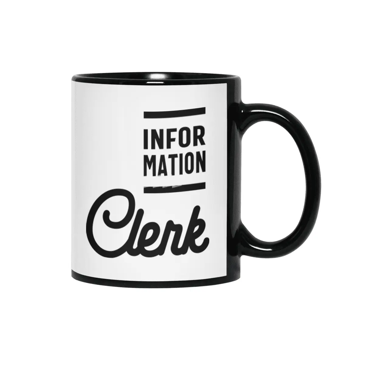 Information Clerk Work Job Title Gift Siyah Kupa
