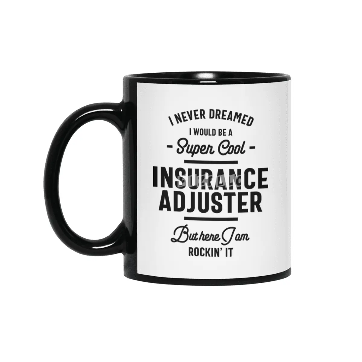 Insurance Adjuster Work Job Title Gift Siyah Kupa
