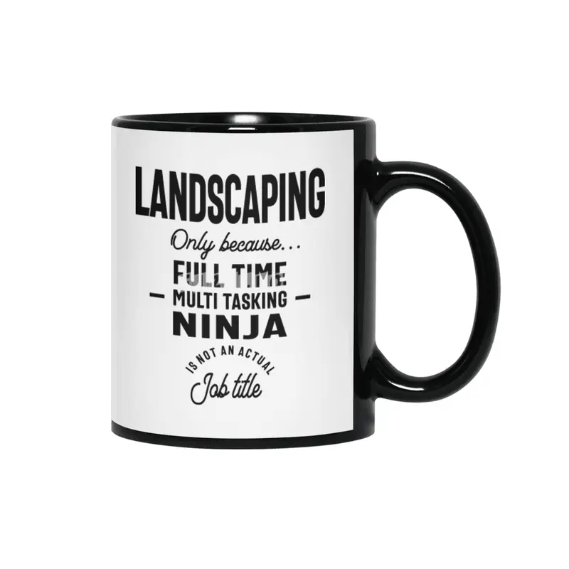 Landscaping Job Title Gift Siyah Kupa