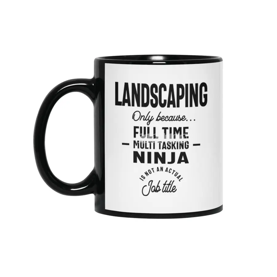 Landscaping Job Title Gift Siyah Kupa
