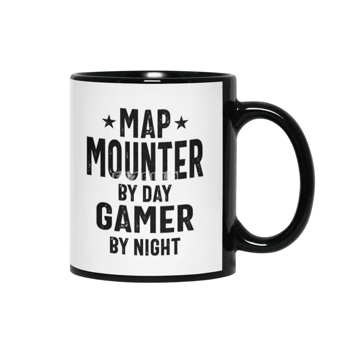Map Mounter By Day Gamer By Night - Job Title Gift Siyah Kupa