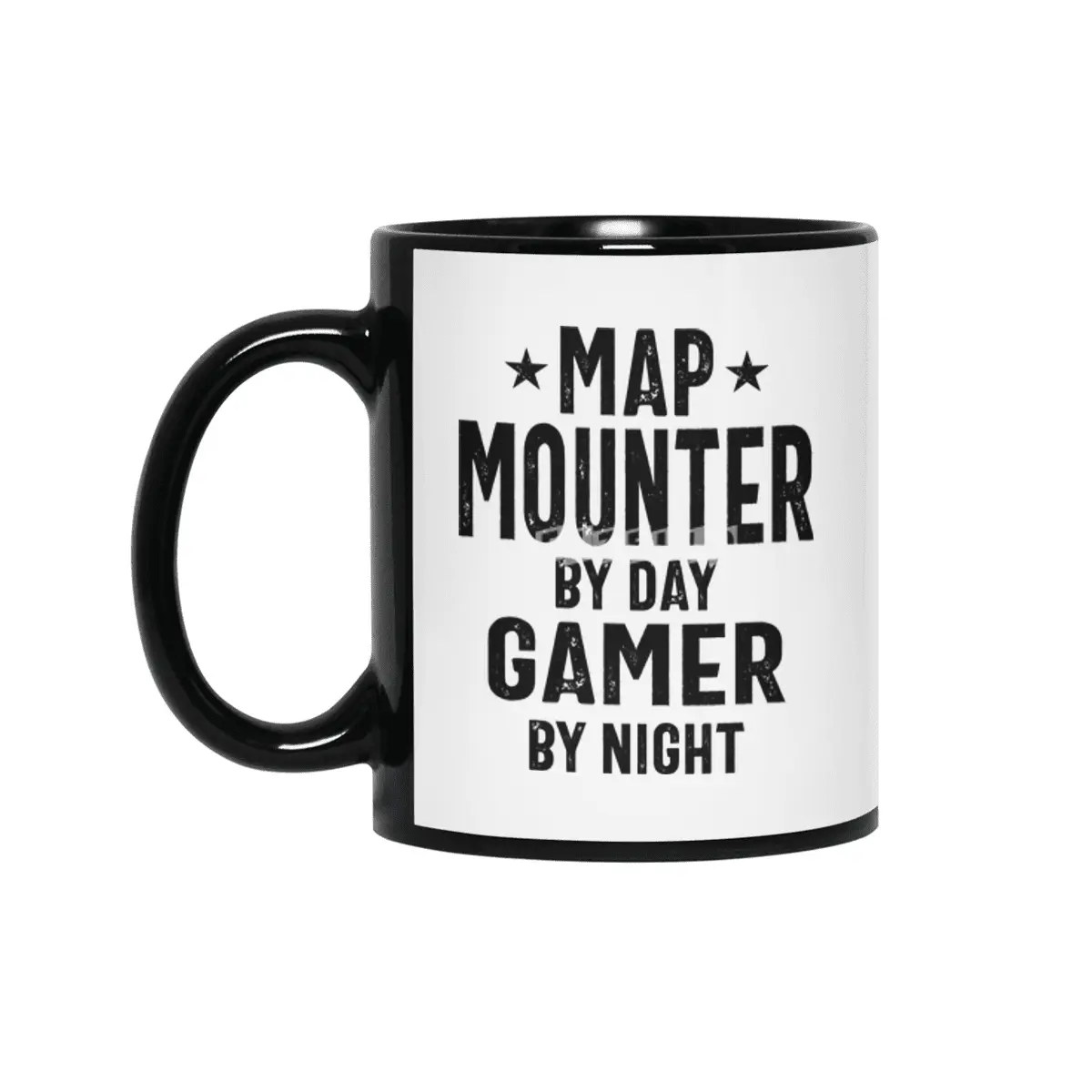 Map Mounter By Day Gamer By Night - Job Title Gift Siyah Kupa