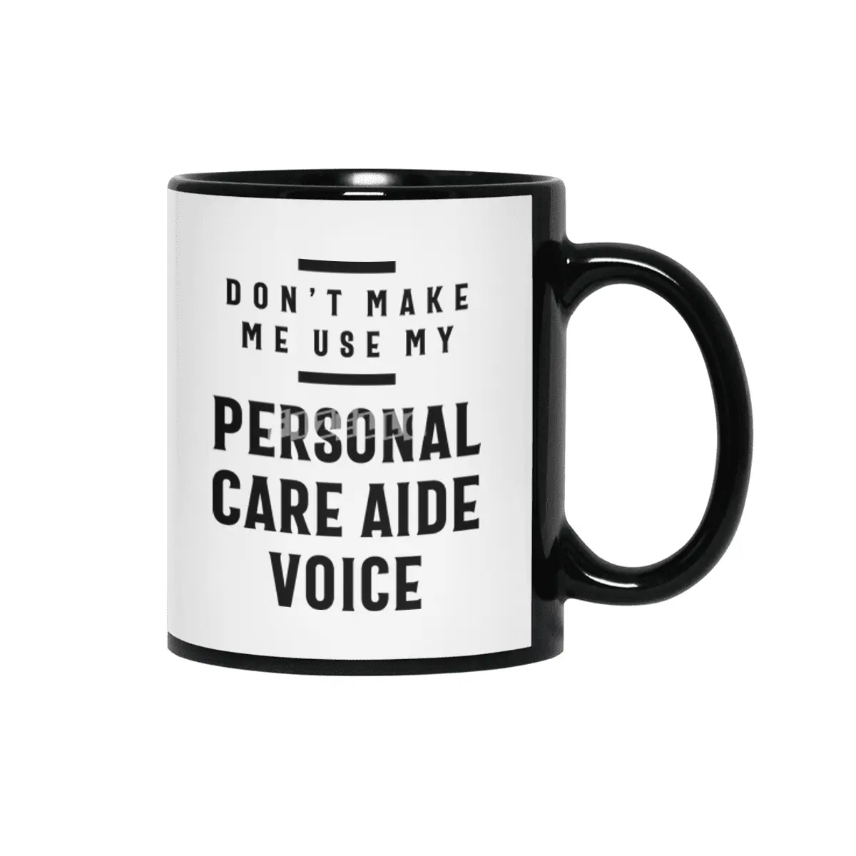 Personal Care AIDE Voice Job Title Gift Siyah Kupa