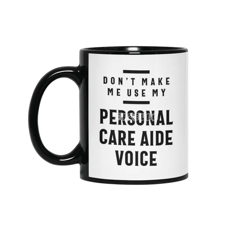 Personal Care AIDE Voice Job Title Gift Siyah Kupa