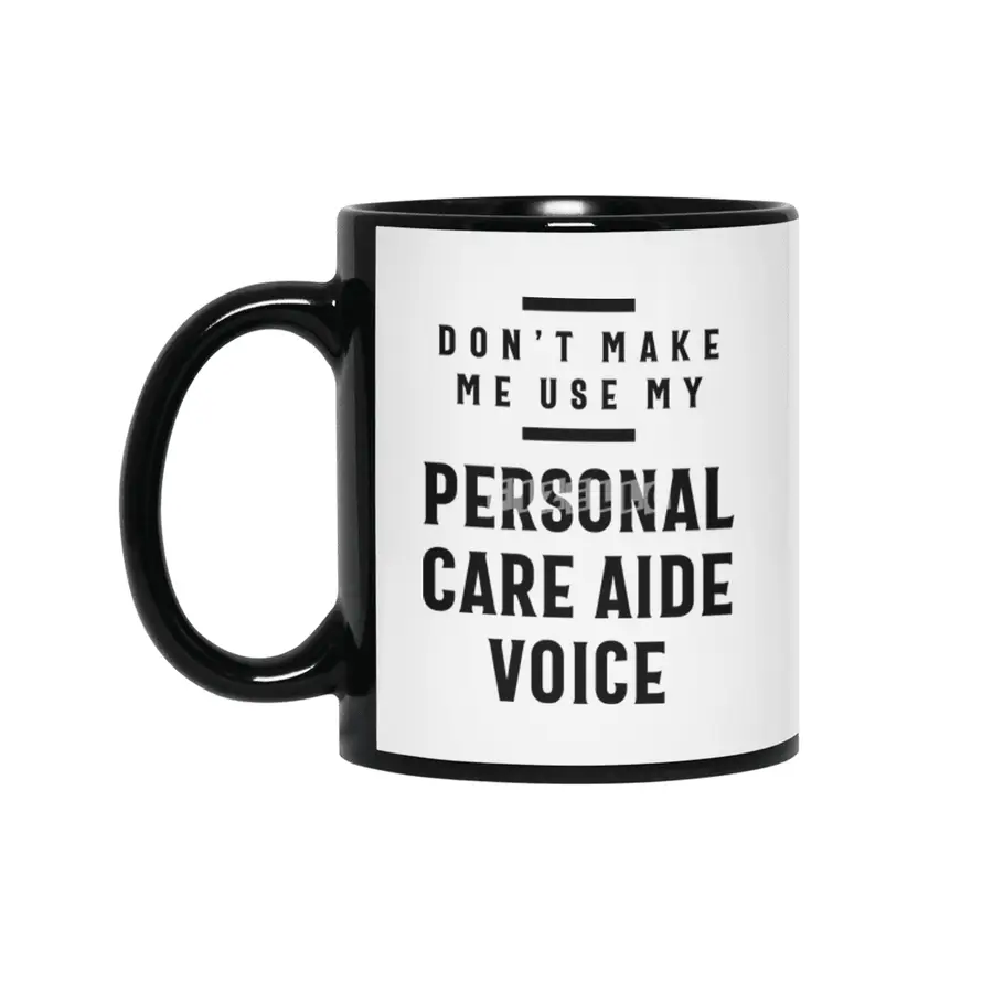 Personal Care AIDE Voice Job Title Gift Siyah Kupa