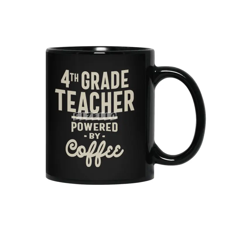 4th Grade Teacher Gift Funny Job Title Profession Occupation Siyah Kupa