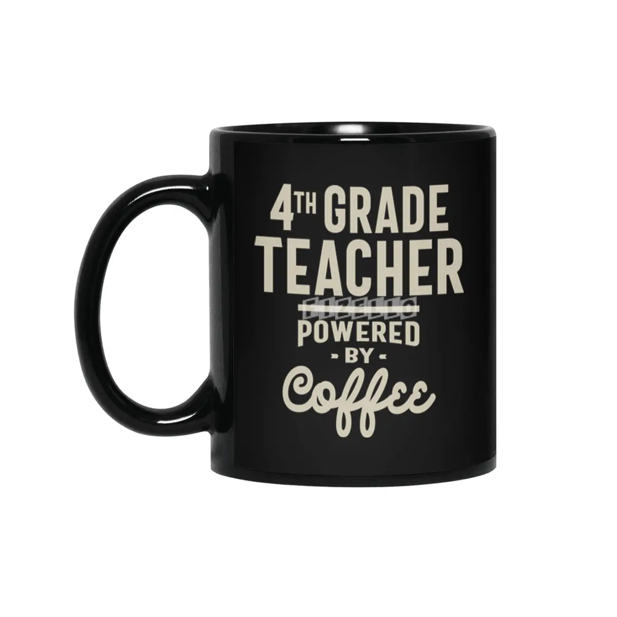 4th Grade Teacher Gift Funny Job Title Profession Occupation Siyah Kupa