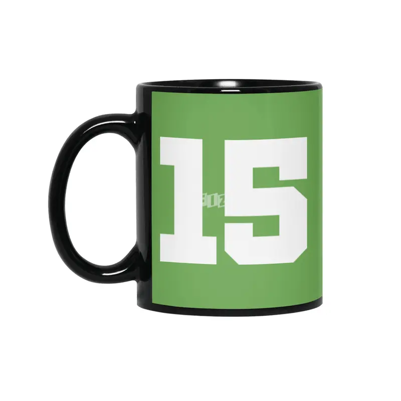 White Number 15 Siyah Kupa