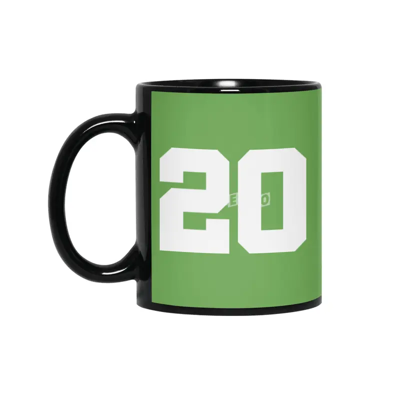 White Number 20 Siyah Kupa