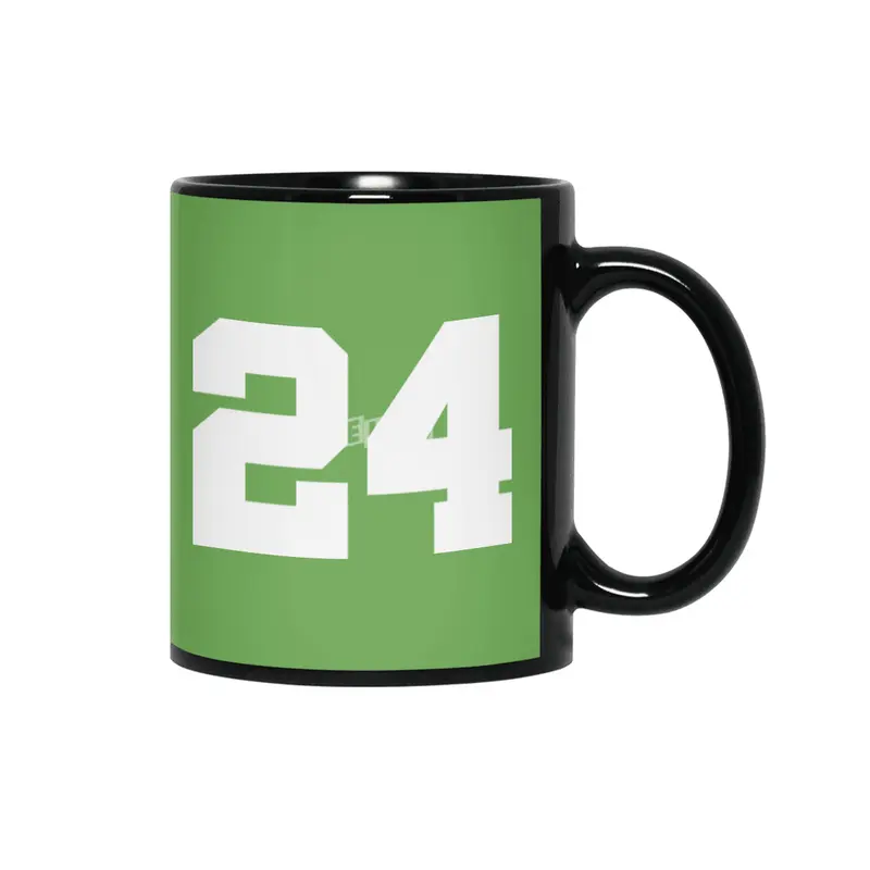 White Number 24 Siyah Kupa
