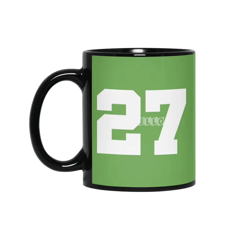 White Number 27 Siyah Kupa