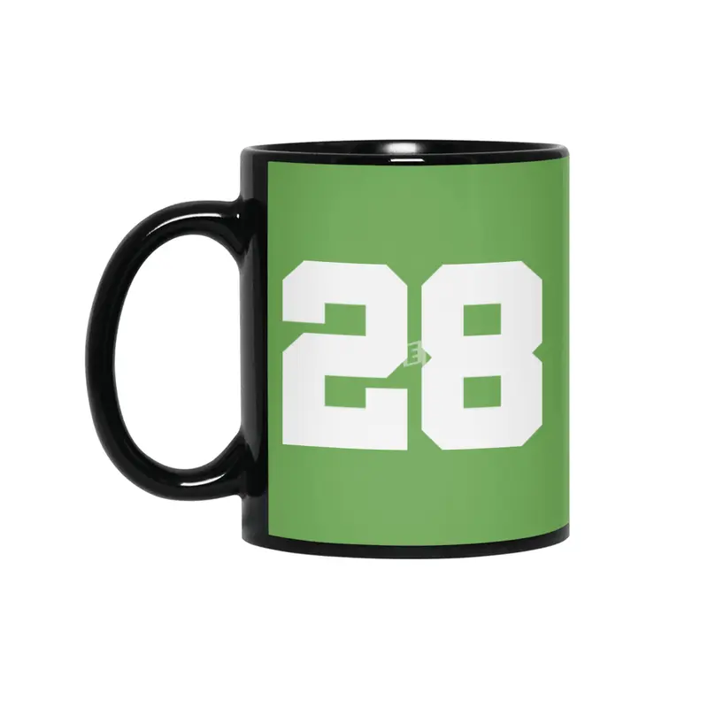 White Number 28 Siyah Kupa