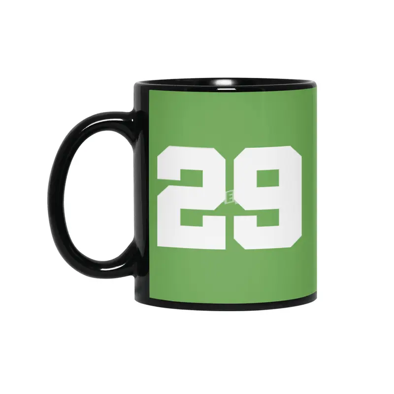 White Number 29 Siyah Kupa