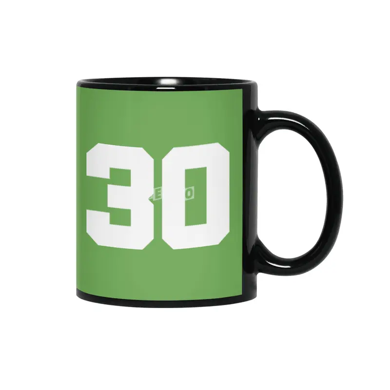 White Number 30 Siyah Kupa