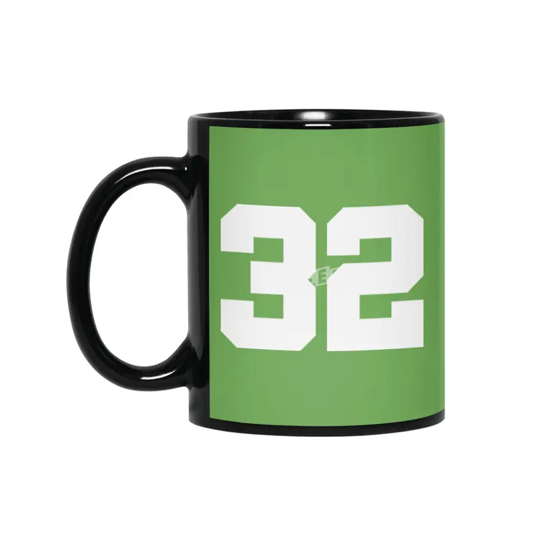 White Number 32 Siyah Kupa
