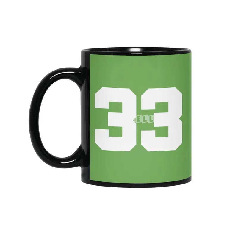 White Number 33 Siyah Kupa
