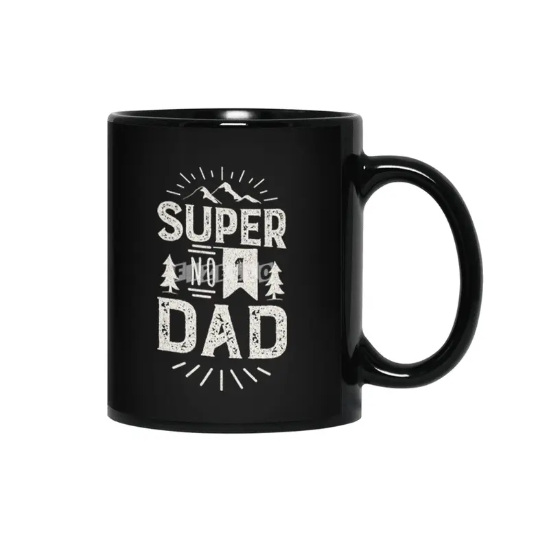 Super Number 1 Dad. No 1 Daddy Siyah Kupa